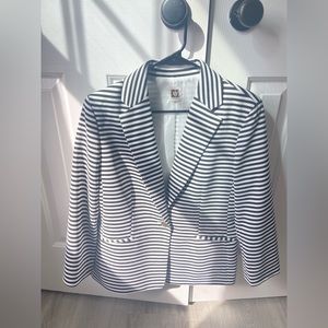 Anne Klein pattern work blazer Medium 96% polyester